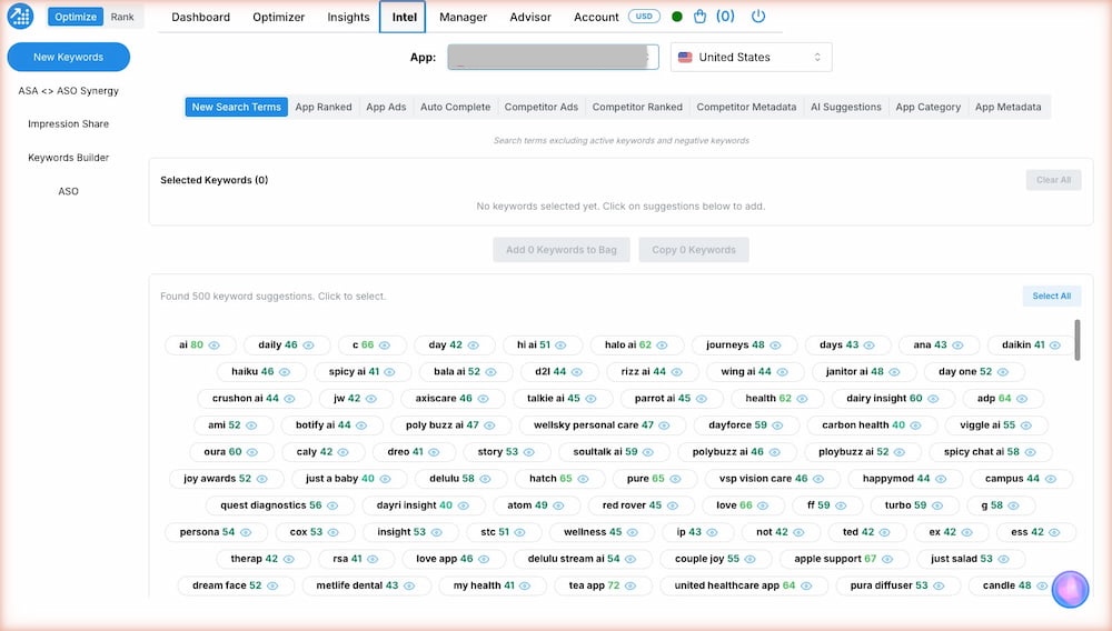Apple Search Ads - Keyword Intelligence and Discovery