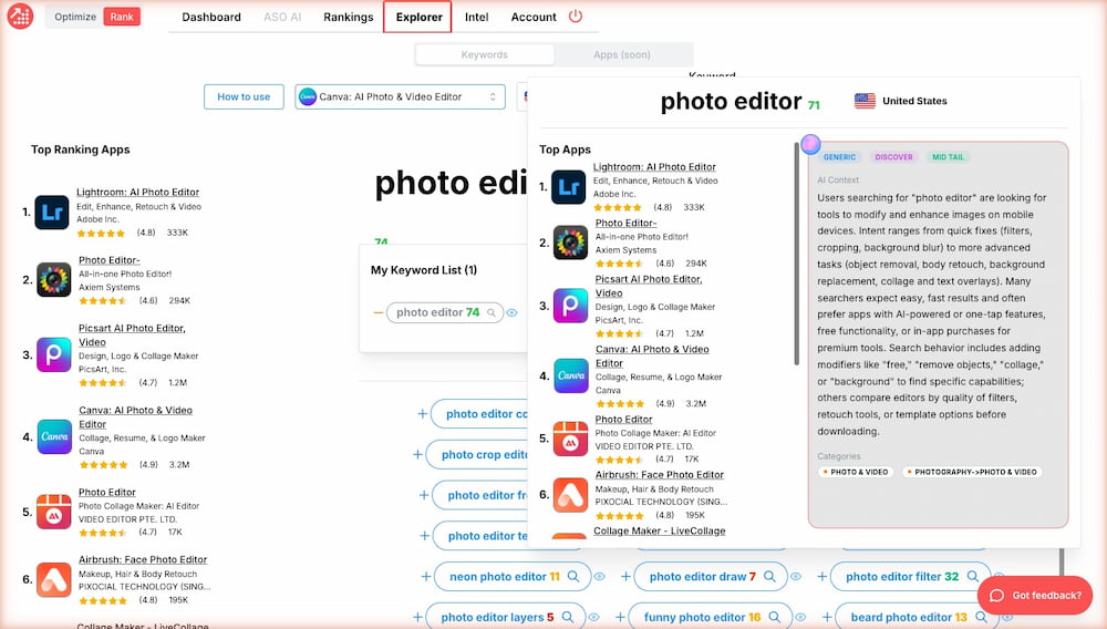 App Store Optimization - Instant Keyword Quick View